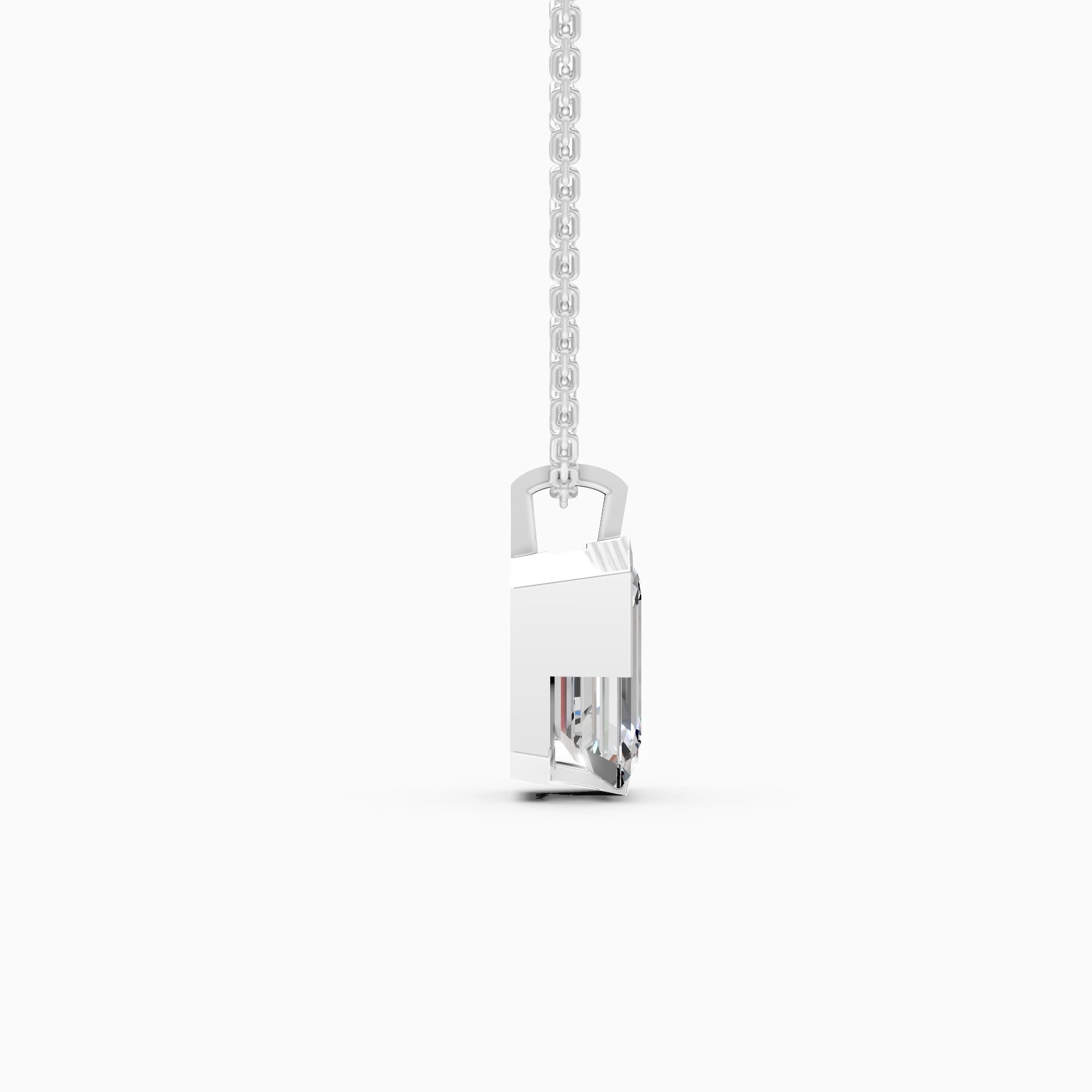 Timeless Emerald Cut Solitaire Diamond Necklace